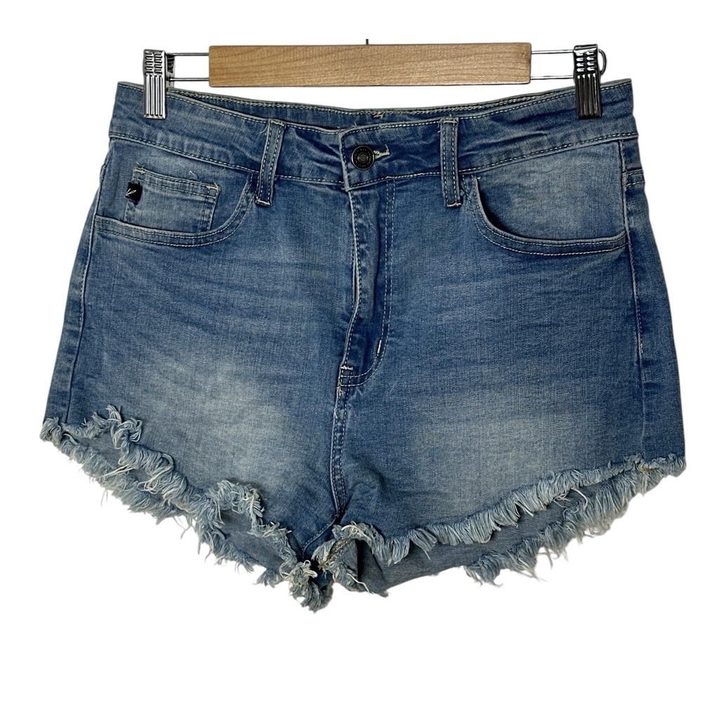 KanCan Jean Shorts Women's Size 29 Blue Stretch Distressed Classic Beach Summer‎